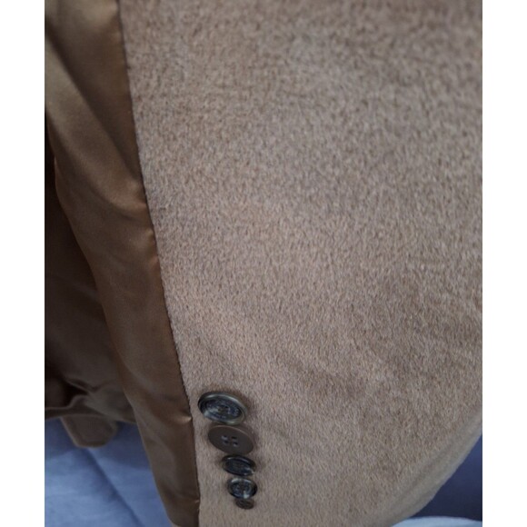 American Living Wool Angora Peacoat Womens Medium Tan Double Breasted Belted - Picture 15 of 16